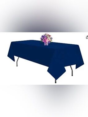 Single 100% Premium Polyester Navy Blue Tablecloths for 6ft Tables-60 x 102 Inch